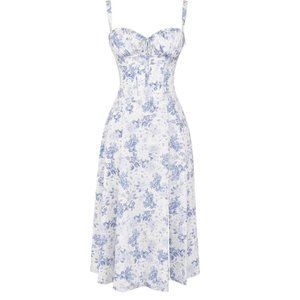 Floral Bustier Midriff Waist Shaper Dress